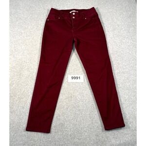 Sapphire Ink Ankle Pants Womens 13 Red Cotton Stretch Straight Leg‎ Streetwear
